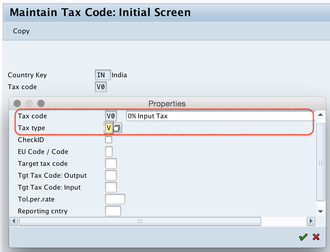 Define V0 Tax Codes for Non Taxable Transactions