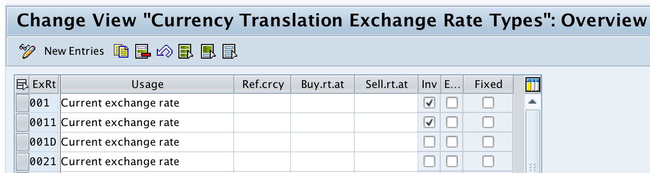 Check exchange rate types in SAP FICO