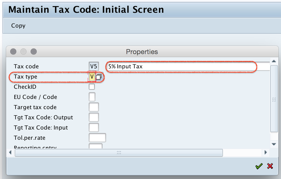 tax procedure assignment to company codes sap