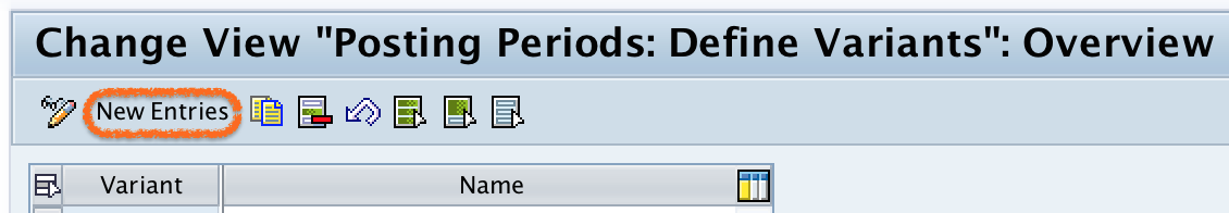 Variants for Open Posting Periods new entries