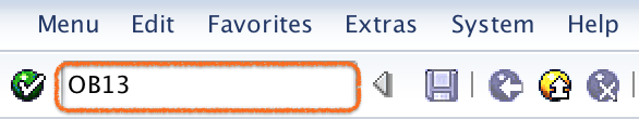 SAP Transaction code OB13