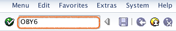 SAP Transaction code OBY6