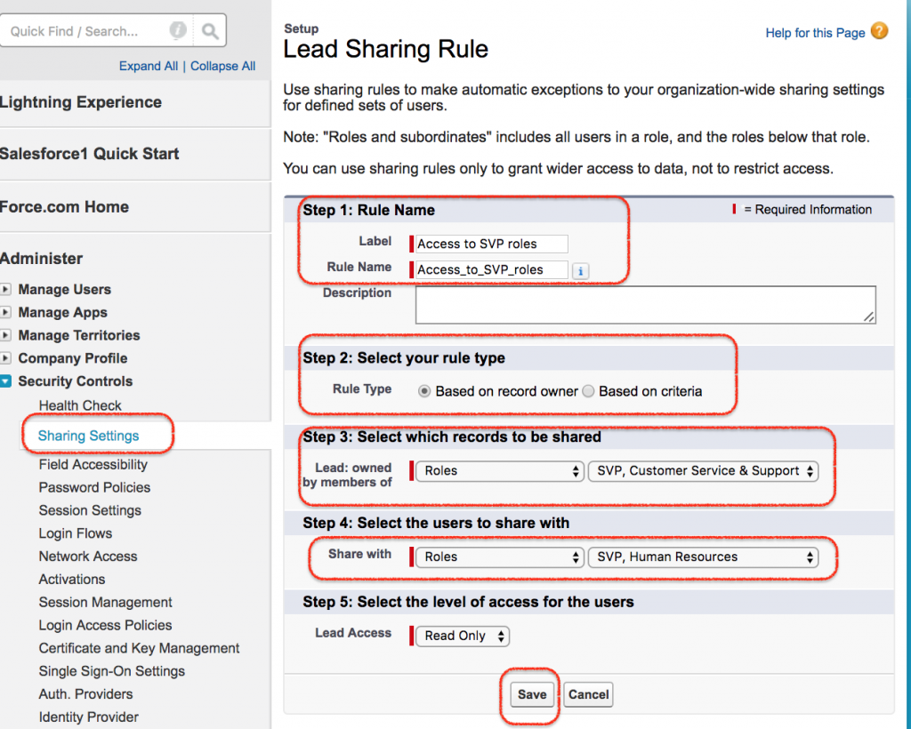 Sharing Rules in Salesforce 