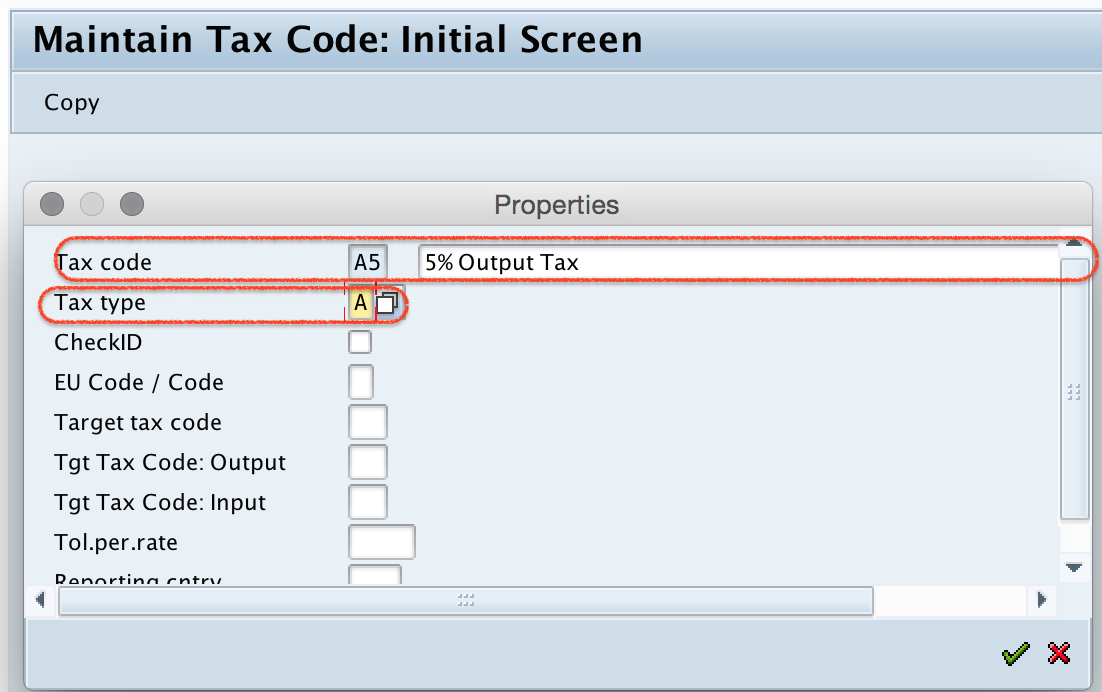 Tax codes for Sales and Purchases in SAP