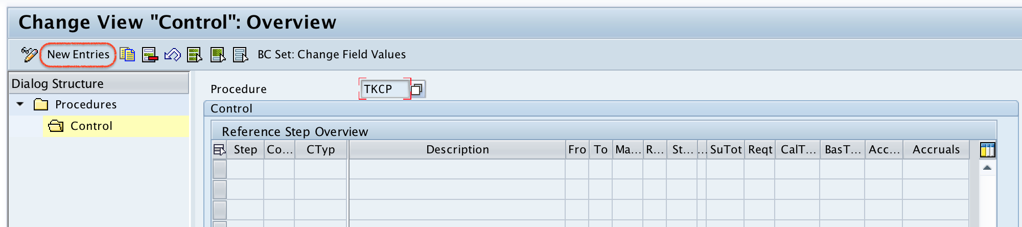 Tax control new entries