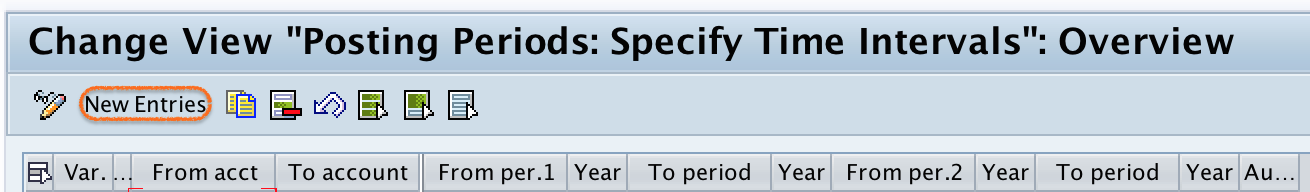 Variants for open and close posting periods new entries