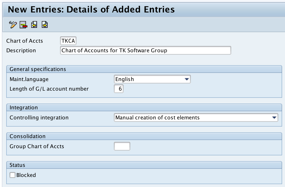 Group Chart Of Accounts Configuration In Sap