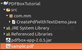 Demo Project Structure - PDFBox Tutorial - PDFBox Example - TutorialKart.com