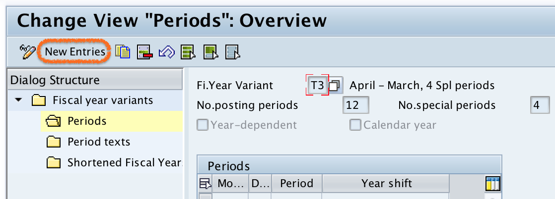 maintaining periods in SAP