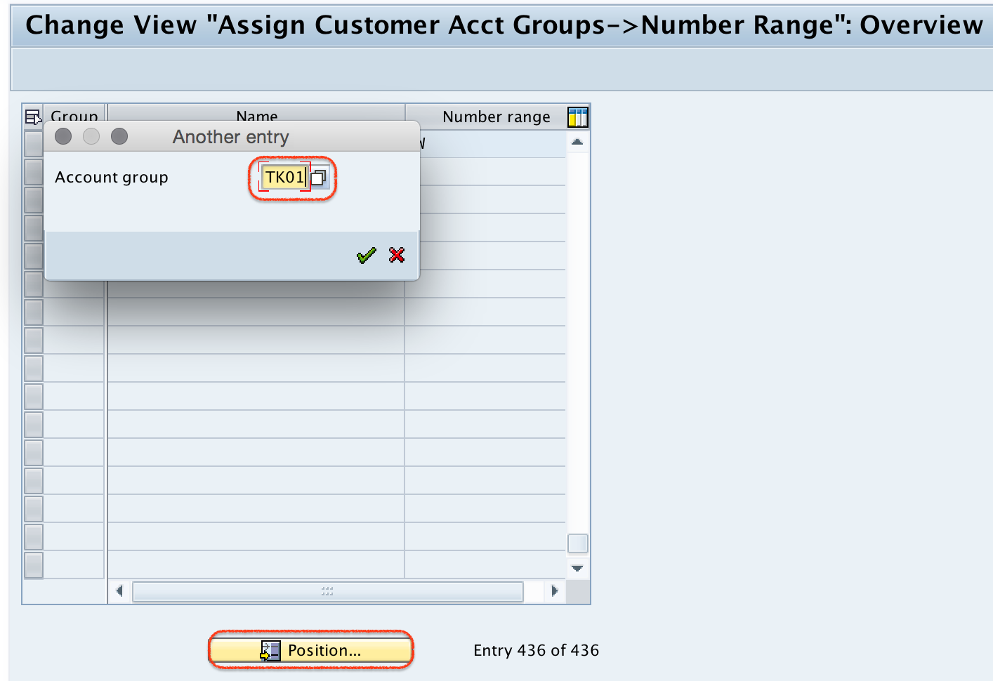 path for account assignment group in sap