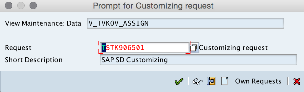 Assign Distribution Channel to Sales organization request