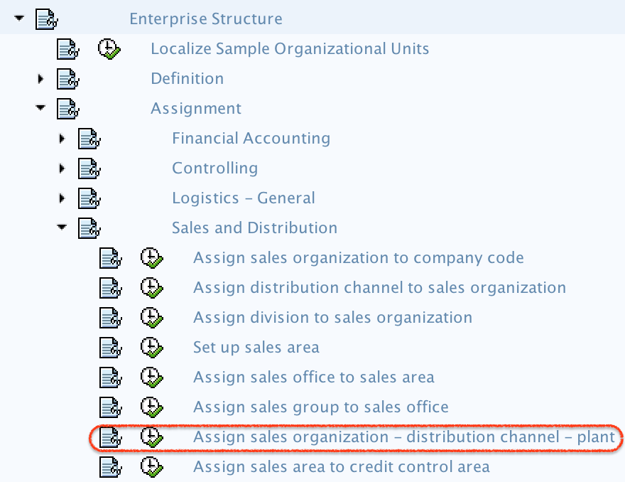 Assign Sales organization, Distribution Channel, Plant path