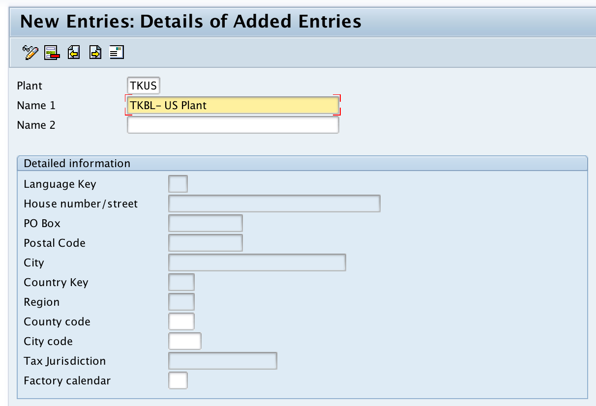 Create Plant in SAP