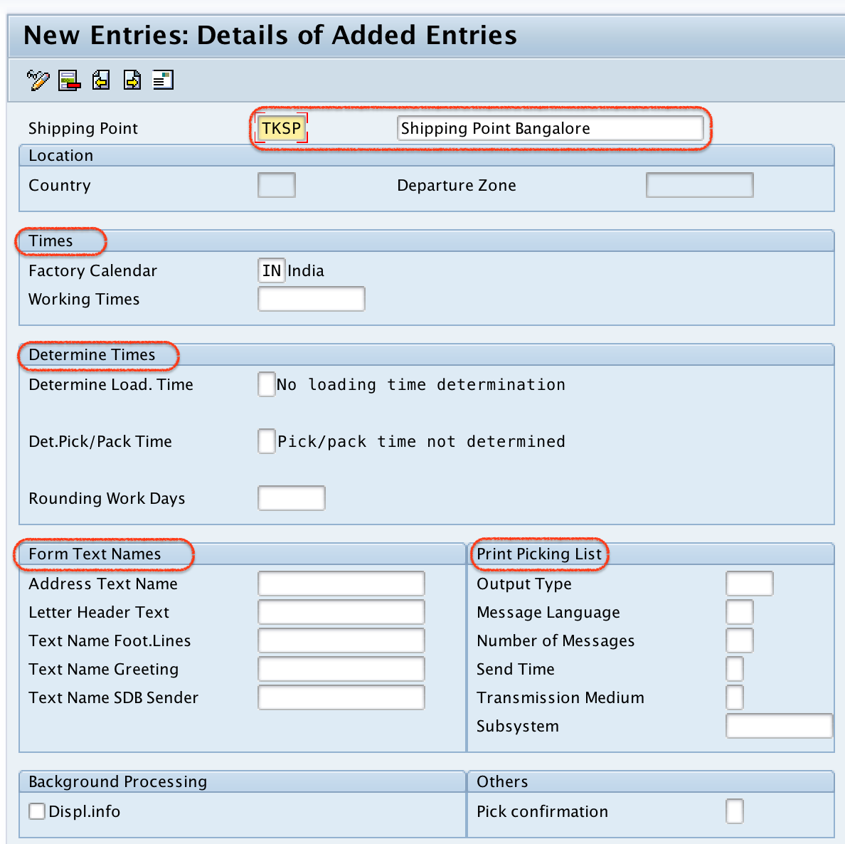 Define Shipping point in SAP