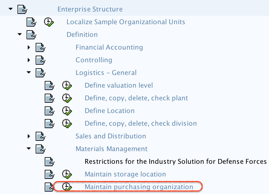 Maintain Purchase Organization SAP path