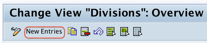 SAP Divisions new entries