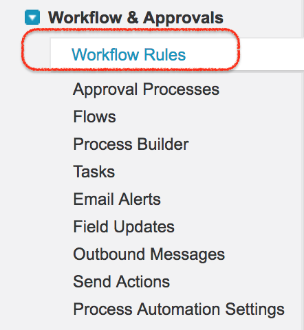 Salesforce Workflow Actions