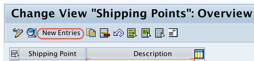 Shipping point overview screen