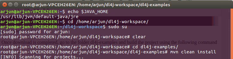 mvn clean install of dl4j-examples - setup environment for Deep learning with Deeplearning4j - Machine Learning Tutorials - www.tutorialkart.com