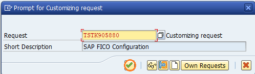 Customizing request depreciation areas SAP