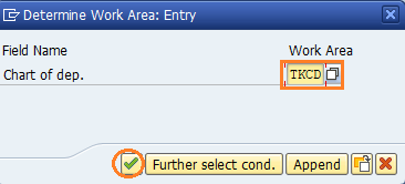 determine work area chart of depreciation SAP