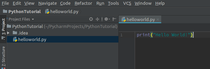 helloworld.py print statement - Python Helloworld Program - Python Tutorial - www.tutorialkart.com