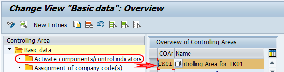 Activate components control indicators SAP