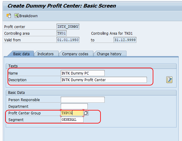 Create Profit Center group in SAP