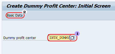 Create dummy Profit Center SAP