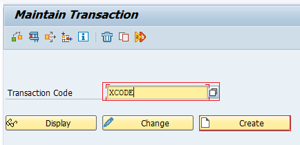 Create new SAP transaction code