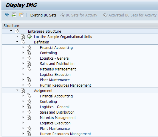 SAP Reference IMG Enterprise Structure