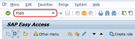 SAP transaction code FS00