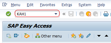 SAP transaction code KAH1