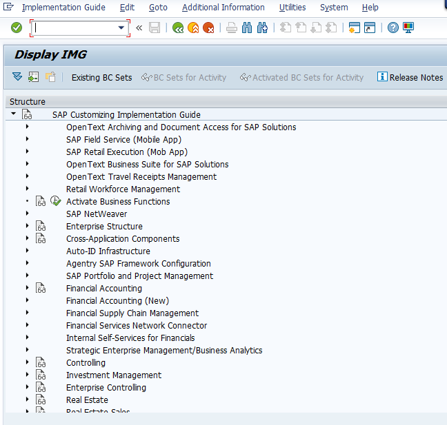 SPRO SAP Implementation Guide IMG