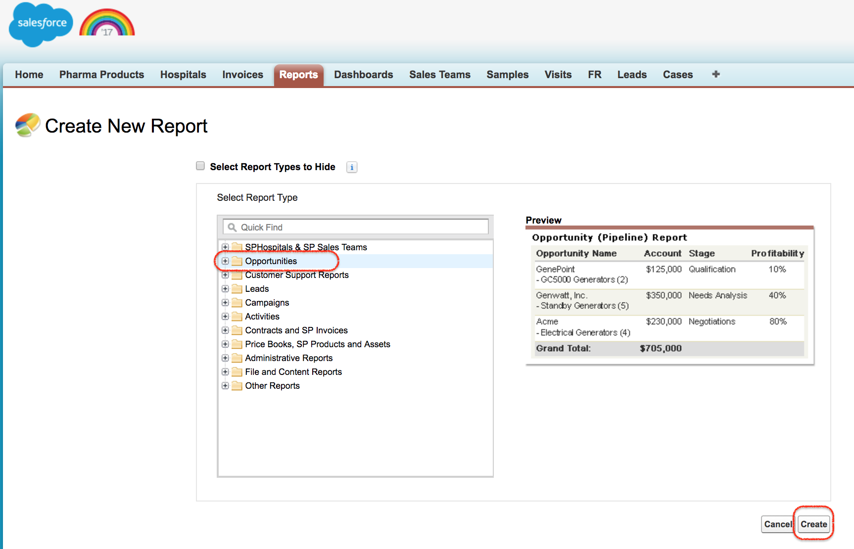 Salesforce Report builder