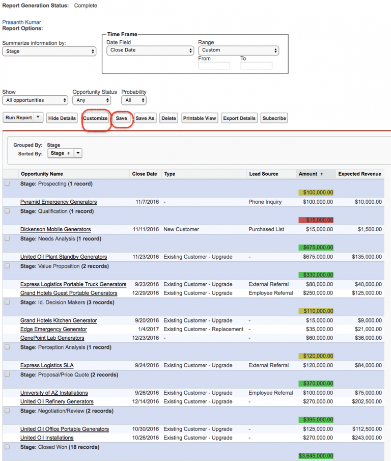 Summarize your Salesforce Report Data | Summary reports - TutorialKart