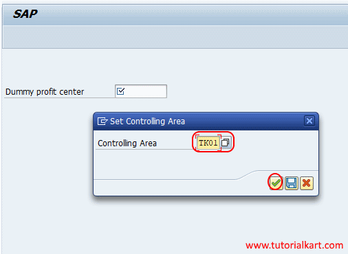 controlling area for profit center SAP