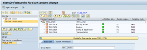 Define Standard Cost Center Hierarchy for Controlling Area in SAP