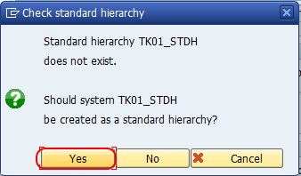 check standard hierarchy SAP