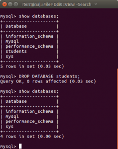 How to delete a DATABASE in MySQL