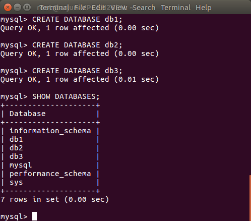 Show existing DATABASES in MySQL