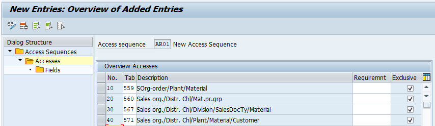 Accesses new entries in SAP