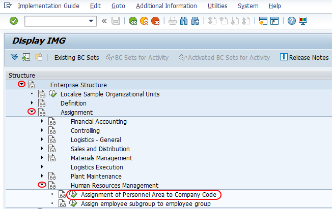 Assignment of personnel area to company code in SAP