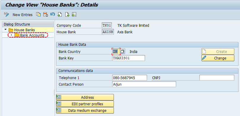 Bank accounts in SAP