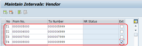 Create number ranges for vendor accounts in SAP