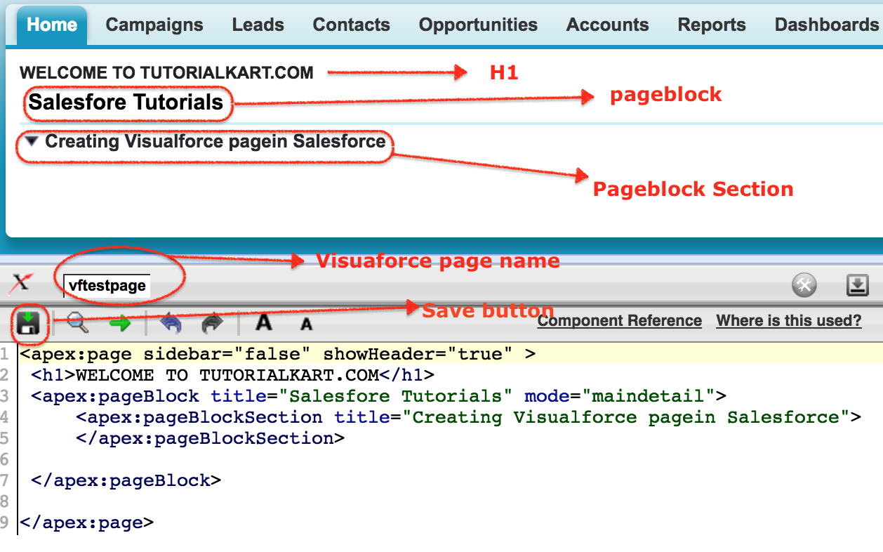 Creating visualforce page