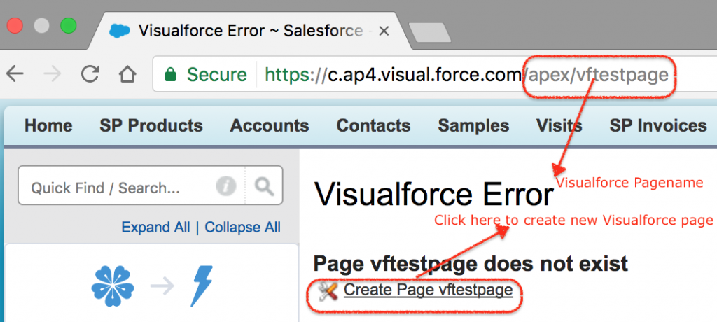 Creating Salesforce Visualforce pages from URL