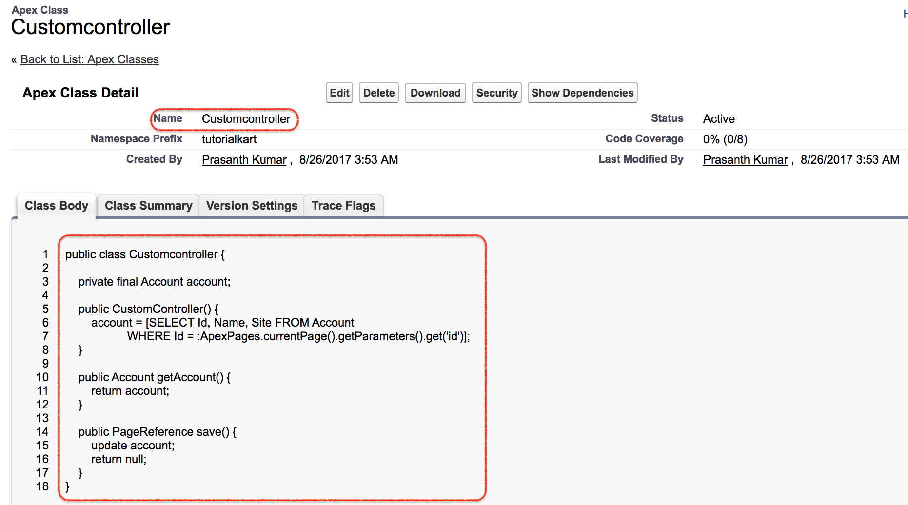 Custom Controller in Salesforce