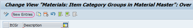 Item categroy groups new entries SAP