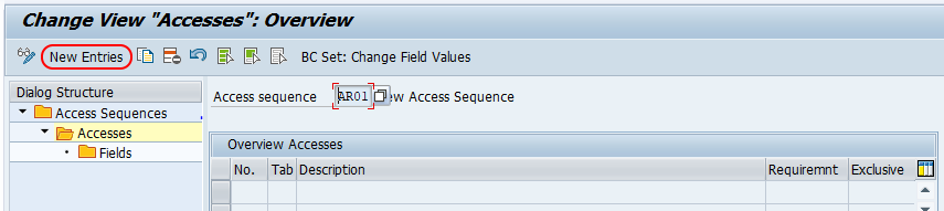 SAP Accesses new entries